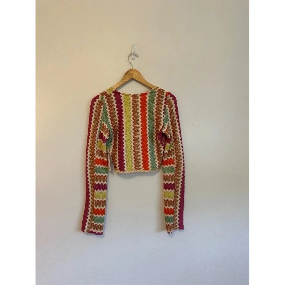 Free People Pop Surge Multi Color Metallic Crop Top | Size Small